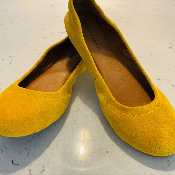 Lucky Brand Sunny Yellow Women's Suede Ballet Slipper - Picture 1 of 6